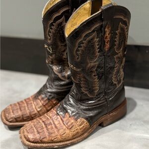 Lagrange Caiman Gator Elegant Brown Western Boots